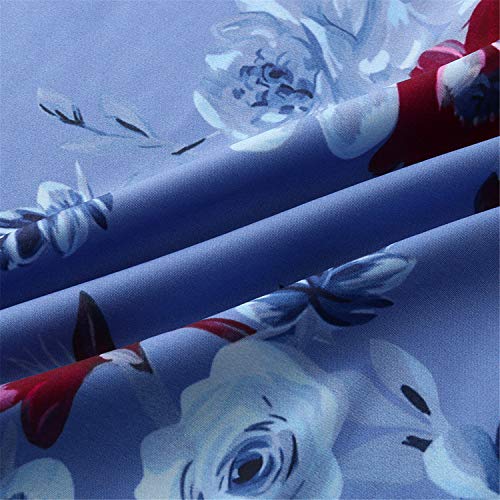 Soluo-Women-Bohemian-Short-Sleeve-Floral-Print-Tunic-Top-Blouse-Casual-V-Neck-Button-Down-Collar-Blouses-Shirts