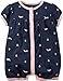 Carters Baby Girls Snap-Up Cotton Romper Navy Whales 12M