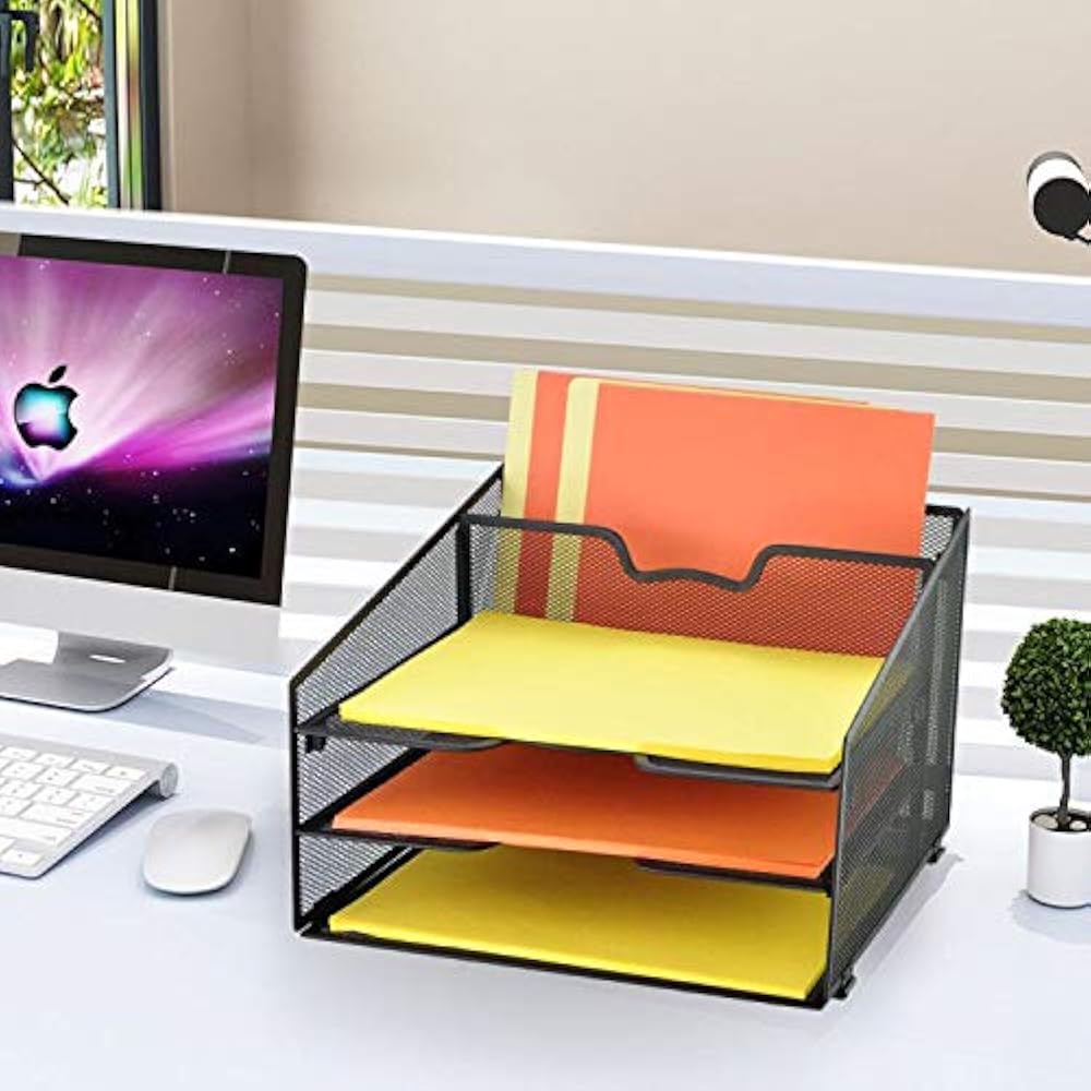 Mesh Letter Trays & Stacking Supports Office Desktop Accessories