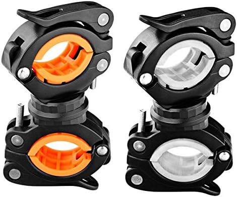 Vonpri2 Pack] Flashlight Holder, Mount Bicycle Mounting Bracket Flashlight Holder Torch Clip 360º Rotation