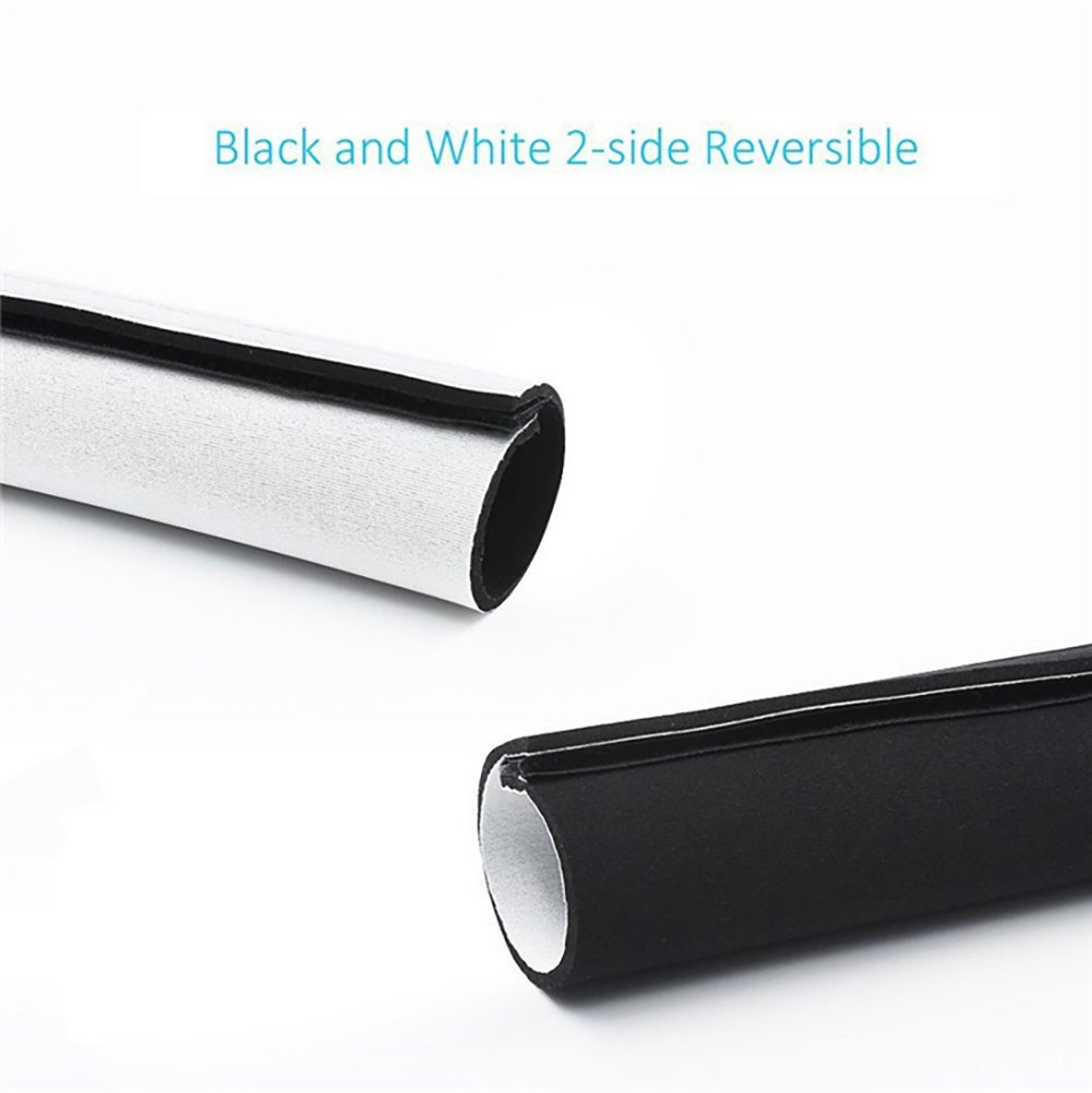 Homga 120 inch Cable Organizer Sleeve, Cord Organizer Adjustable Cable Sleeve, Cable Management Sleeve, Black and White Flexible Neoprene Cable Organizer