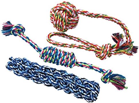 Miniwild Flossy Chews Pet Rope Toys for Small to Medium Dogs for Interactive Play, Set of 3
