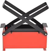 vidaXL Paper Log Briquette Maker Steel Fireplace Fuel Press Machine Red Black view 3