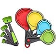 Measuring Cups and Spoons set, Fawei Collapsible Silicone Measuring Cups - 8 Piece Set Kitchen Measuring Tools for Liquid & Dry Measuring