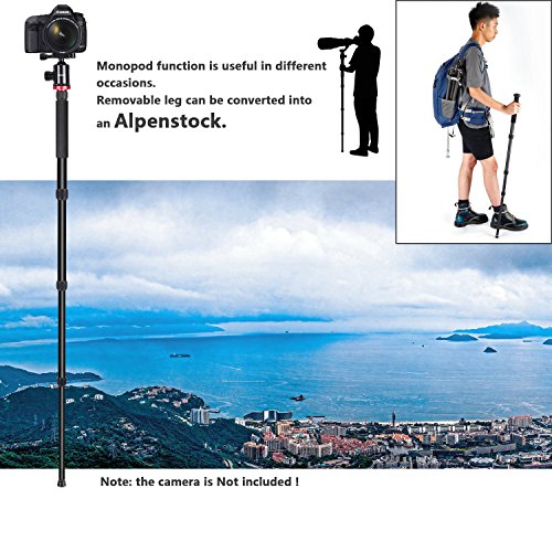 NEEWER Camera Tripod Monopod with Rotatable Center Column for Panoramic Shooting, Aluminum Alloy
