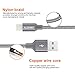 ALIWIKI Phone Charger, 3Pack 6Feet Nylon Braided Cable USB Syncing Fast Charging Cable Cord (Gray)