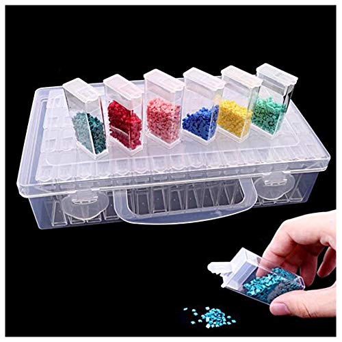 image for Comtervi 64 Compartments Plastic Jars Diamond Embroidery Sorting Box i