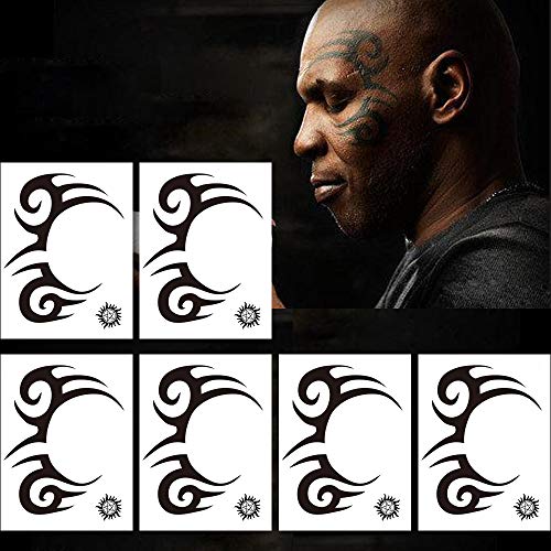 Kotbs 6 Sheets Temporary Tribal Face Tattoo, Waterproof Temporary Tattoos Halloween Tattoo Sticker for Men Women Fake Tattoos