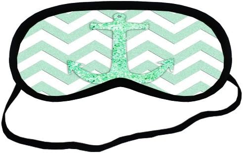 Personalise Custom Glitter Nautical Anchor Turquoise Chevron Sleeping Mask Best Comfortable Sleeping Eye Cover Great for Travel Rest And Meditation Shift Work Sleep