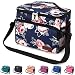 Leakproof Reusable Insulated Cooler Lunch Bag - Office Work Picnic Hiking Beach Lunch Box Organizer with Adjustable Shoulder Strap for Women,Men-Blue Flower
