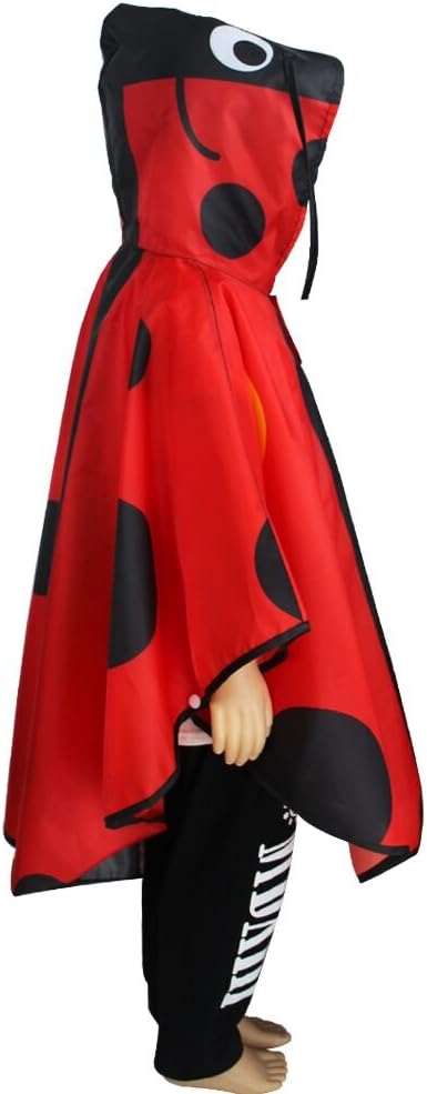 iROLEWIN Kids Cartoon Raincoat - Hood Rain Wear Jacket Outdoor - Dinosaur Ladybug Bee for Girl Boy Toddler