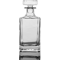 Square 26oz Whiskey Decanter with Glass Stopper—Lead Free
