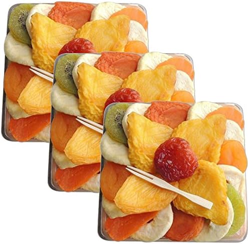 Crafted Kosher Pear Flower Certified Kosher Dried Fruit Premium Gift Tray with Cutting Board 10 oz 3 Pack