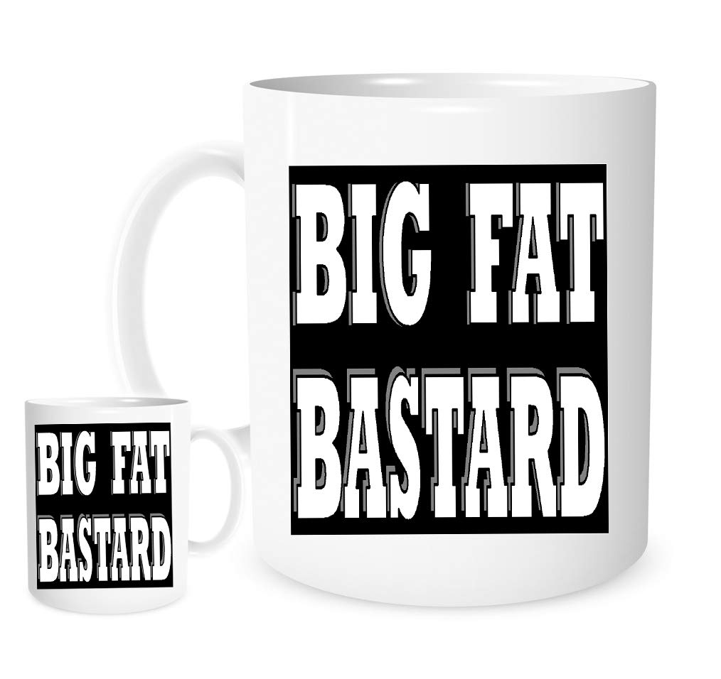 11OZ Big Fat Bastard Logo Mug, Lovely Ceramic Gift Mug Featuring Emblem Funny Joke Laugh