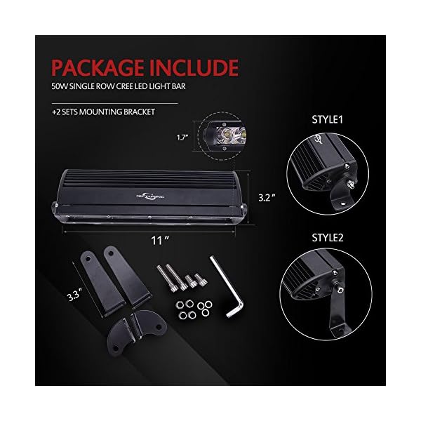 MICTUNING-SR-Mini-Series-11-50W-Single-Row-CREE-LED-Light-Bar-COMBO-Spot-Flood-5000lm-500m-Visibility