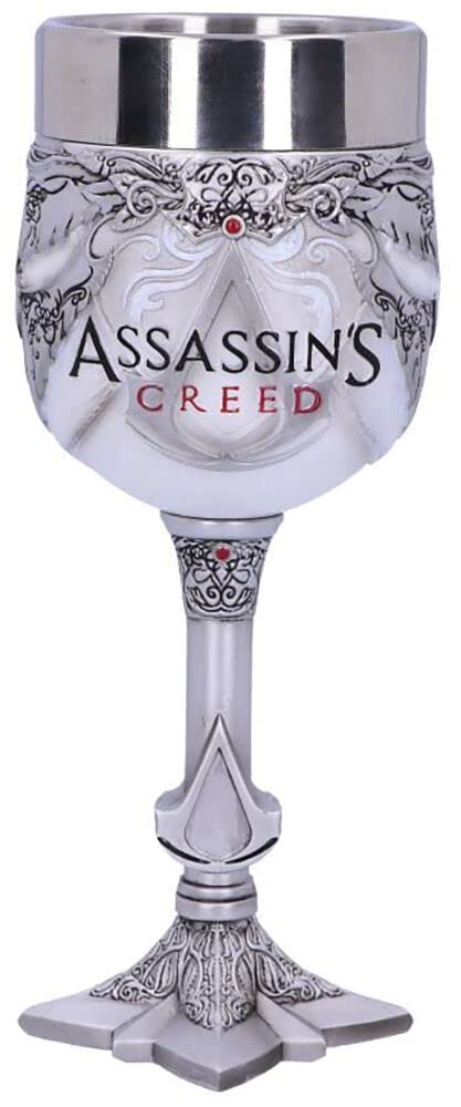 Nemesis Now Officially Licensed Assassins Creed White Game Goblet, Resin w. Stainless Steel