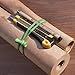 BongoTies® ALL GREEN Bongo Ties A5-01-G - 10 Pack ~ Professional cable ties made of natural rubber and bamboo ~ HANDY TIES FOR CABLES AND OTHER UNRULY ITEMS