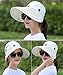 Women's Wide Brim Floppy Caps Packable Straw Sun Hat Summer UV Protection Hats with Chin Strap for Women Beach Glof Beige White