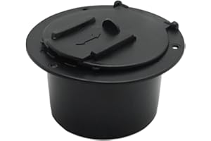 Saihisday RV Electrical Cable Hatch, 50AMP Cords Black Deluxe Round Electric Cable Hatch, Replacement for Most of the RV Acce