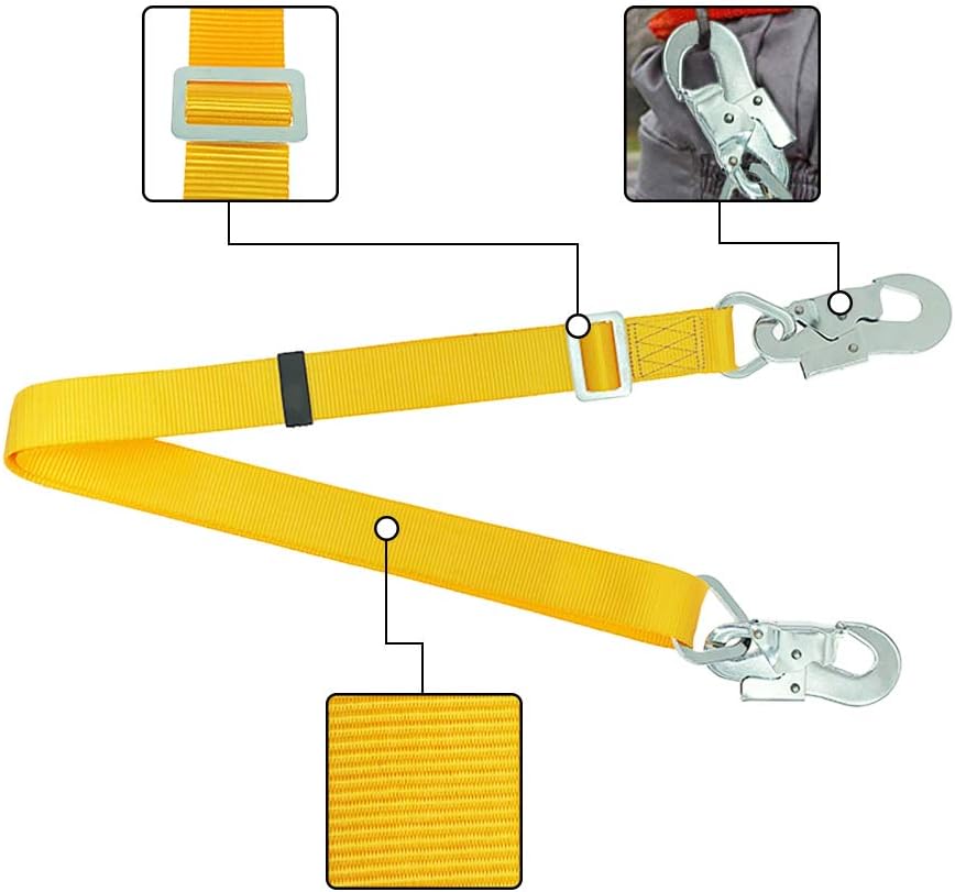 Trsmima Hunting Safety Harness, Tree Climbing Belt Restraint Lanyards, Safety Adjustable Lanyard, Add Level of Safety for Hunting, Hanging Stand, Trimming Tree Or Installing Steps - - 