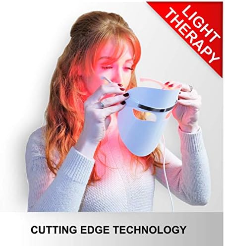 Light Therapy Acne Face Treatment | Skin Care Facial Beauty Mask | Clinically Proven Red-Orange-Blue LED Light Device | For Gentle Skin | Great Present for Women | Unlimited Everyday Use | USB Powered