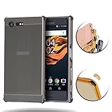 Sony Xperia X Compact Case, AVIDET Shock-Absorption and Anti-Scratch Aerocraft Aluminum+PC Back Case Cover for Sony Xperia X Compact (Black)