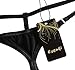 Esquki Mens Cotton Open Crotch Underwear T Back Thong (Black),One Size