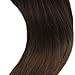Full Shine 10 Pcs Clip In Human Hair Extensions 120 Gram Remy Hair Clip In Extensions Color 1B Fading to Color 4 Dark Brown 18 Inch Best Clip Hair Extensions