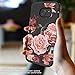 RabeMall Samsung Galaxy S7 Edge Case Unique Pretty Flowers for Girls/Women Anti-Fingerprint Three Layer High Impact Resistant Hybrid Shockproof Protective Cover,Floral Black