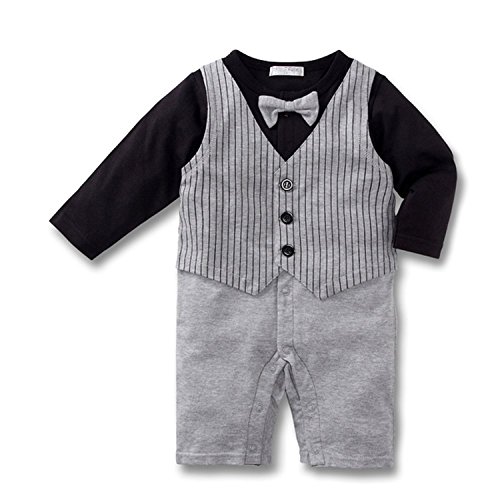 Baby Boys Striped Vest Gentlemen Tuxedo Romper Photography Prop Cute Costume Set