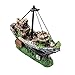 Sunyiny Aquarium Fish Tank Decoration Boat Resin Plastic Plant Ornament Perfect for 10 Gallon Miniature Terrarium Decor