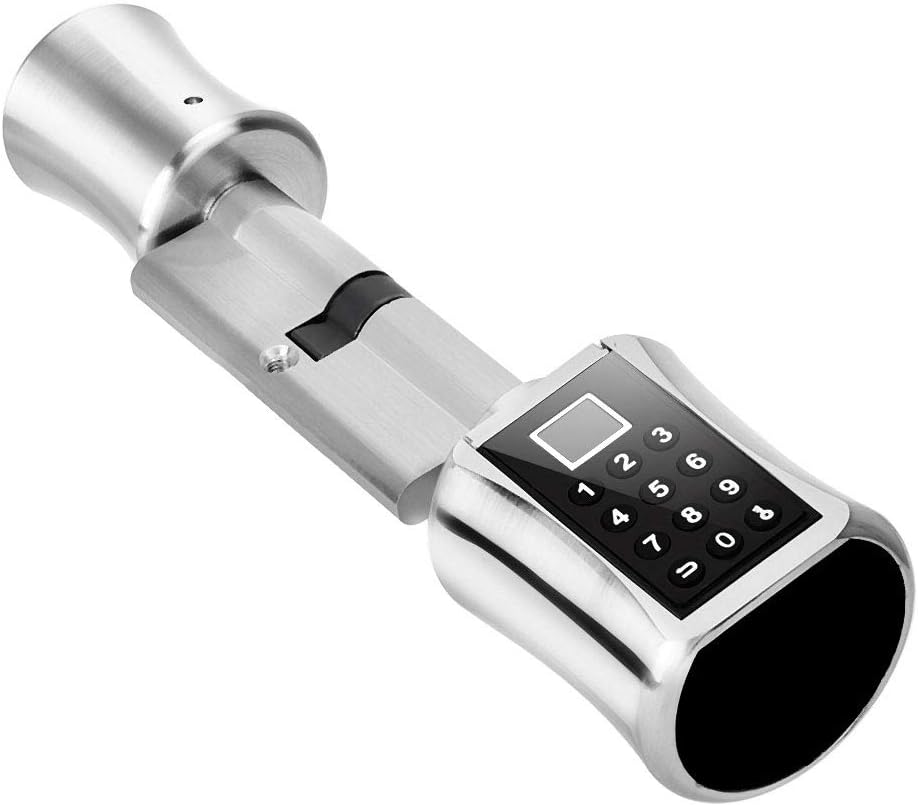 Kafuty Electronic Door Lock, Fingerprint Electric Biometric Scanner, Code Lock Smart Lock Suitable for Security Door, Door, Wooden Door, Glass Door, Easy Installation