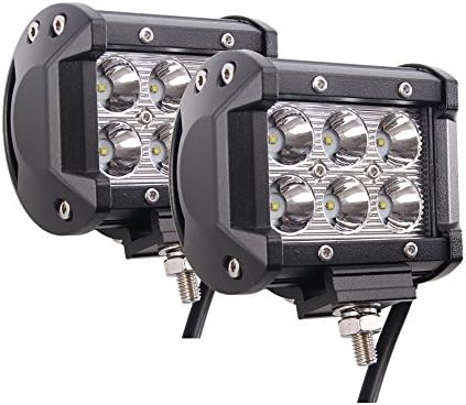 OZ America (Pack of 2Pcs) 18w CREE LED Work Light Bar Spot Beam 4"Inch High Power 20 Degree 1500Lm Offroad Lamp for SUV Boat 4x4 Jeep Lamp 3WD ATV Fog Light