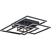 ET2 Lighting E21518-BK Traverse-112W 1 LED Flush Mount-31 Inches Wide by 6 inches high, Finish Color: Black