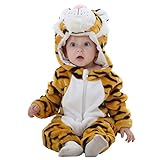 IDGIRL baby girls and boys' Flannel Cotton rompers Tiger-80CM Tiger 6-12 Months