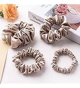 MTSNOO Silk Scrunchies for Hair Sleep 100% Pure 22 Momme Mulberry Silk Scrunchies for Curly Hair ...
