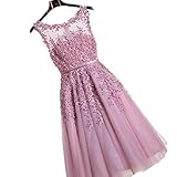 Sexy Sheer Mesh Beads A-line Short Graduation Junior Dresses,Pink,14