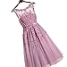 Women's Beads Tulle Short Cocktail Prom Dress Clubwear Dress,Pink,6