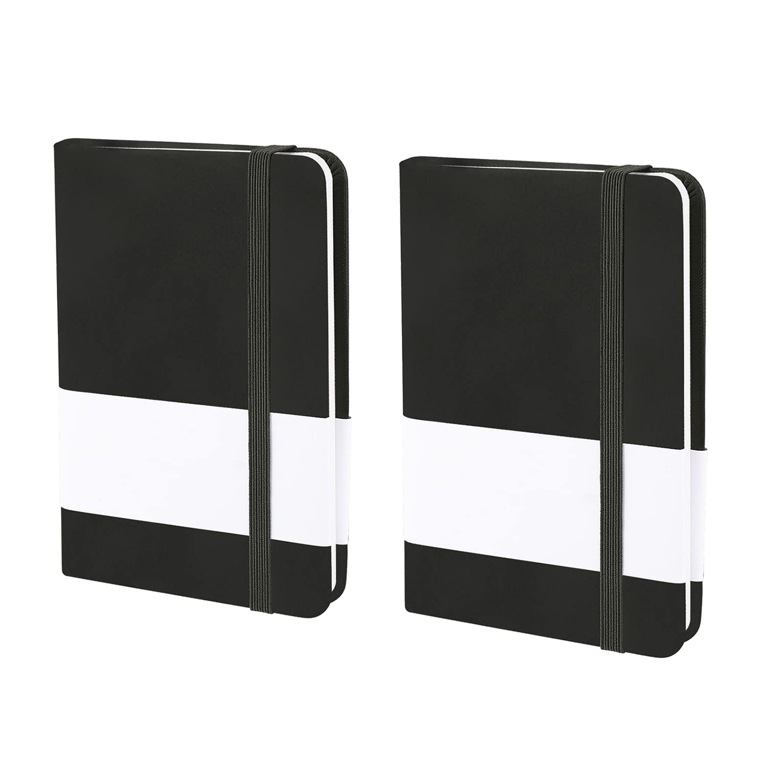 2 Pack A7 Pocket Notebook Mini Small Notepad Journal Diary Lined Notebook Hardback Notepad Travel Notebook Writing Note Books Memo Pad Elastic Closure 96 Pages Office School Stationery Supplies