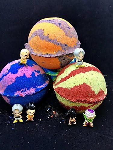 Sale! 5 7.0 oz Dragon Ball Z Lush Like Inspired Bath Bombs Fizzy Set with Mini Figure, ALL Natural and Homemade.