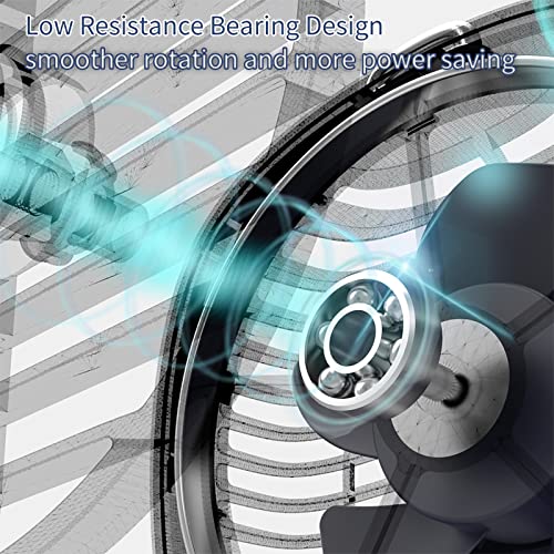 Small USB Desk Fan, Personal Desktop Table Cooling Mini Fan Powered by USB, 3 Speeds Strong Wind, LED Night Light, Detachable Fan Mask, Easy to Clean, Quiet Operation, for Home Office (Blue)