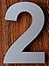 QT Modern House Number - 6 Inch - Brushed Stainless Steel (Number 2 Two), Floating Appearance, Easy to install and made of solid 304
