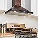 AKDY Wall Mount Range Hood - Embossed Copper Hood Fan for Kitchen - 4-Speed Professional Quiet Motor - Premium Touch Control Panel - Elegant Vine Design - Dishwasher Safe Baffle Filters (30 in.)