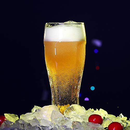 image for LUXU Beer Glasses for Pilsner 16oz Crystal Craft Wheat Beer Glasses Be