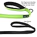 Wagtime Club Double Handle Dog Leash, 6ft Long Heavy Duty Dog Leash with Paded Traffic Handles for Extral Control and Training, Dual Handles Leads, Large Medium Small Dogs (Reflective Neon Green)