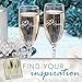 Darice Bride and Groom Champagne Glasses (2pc) – Elegant Twisted Stems - Painted with Words Bride or Groom and Double Heart Design –Perfect for The Wedding Toast – Glass Flutes are 8-1/4” High Each