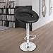 LANGRIA Paris Bar Stools Set with Leatherette Exterior, Adjustable Gas Lift, Chrome Plated Footrest and Base for Bar, Counter or Home (2 PCS, Black)