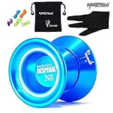 MAGICYOYO N5 Desperado Unresponsive Yoyo Professional Yo-Yos Balls with 5 Strings , Gloves and Yoyo Bag Blue
