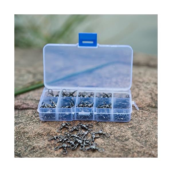 HYAENA-3-Way-Barrel-Fishing-Swivels-Set-Free-Fishing-Tackle-5-Sizes160-Pcs