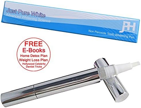Just Pure Hut Dentist Teeth Whitening Pen Kit - Zero Peroxide - Plus Hollywood Dentist Tips - Plus Weight Loss Tips (ebooks) by Just Pure Hut